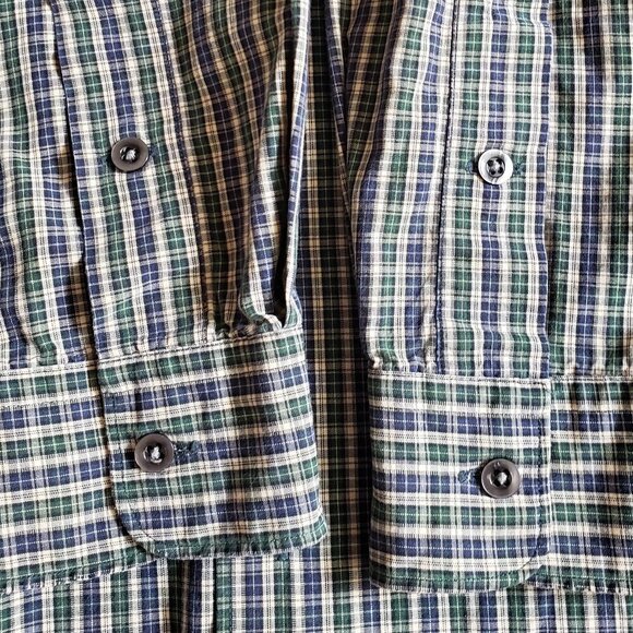 Polo Ralph Lauren - Mens Blue and Green Plaid Cotton Shirt.  Size Large - Picture 8 of 8